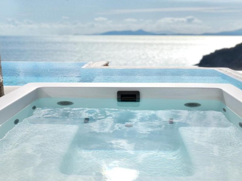 Beach walk Kalo Livadi villa with pool and hot tub by Calypso Sunset Villas